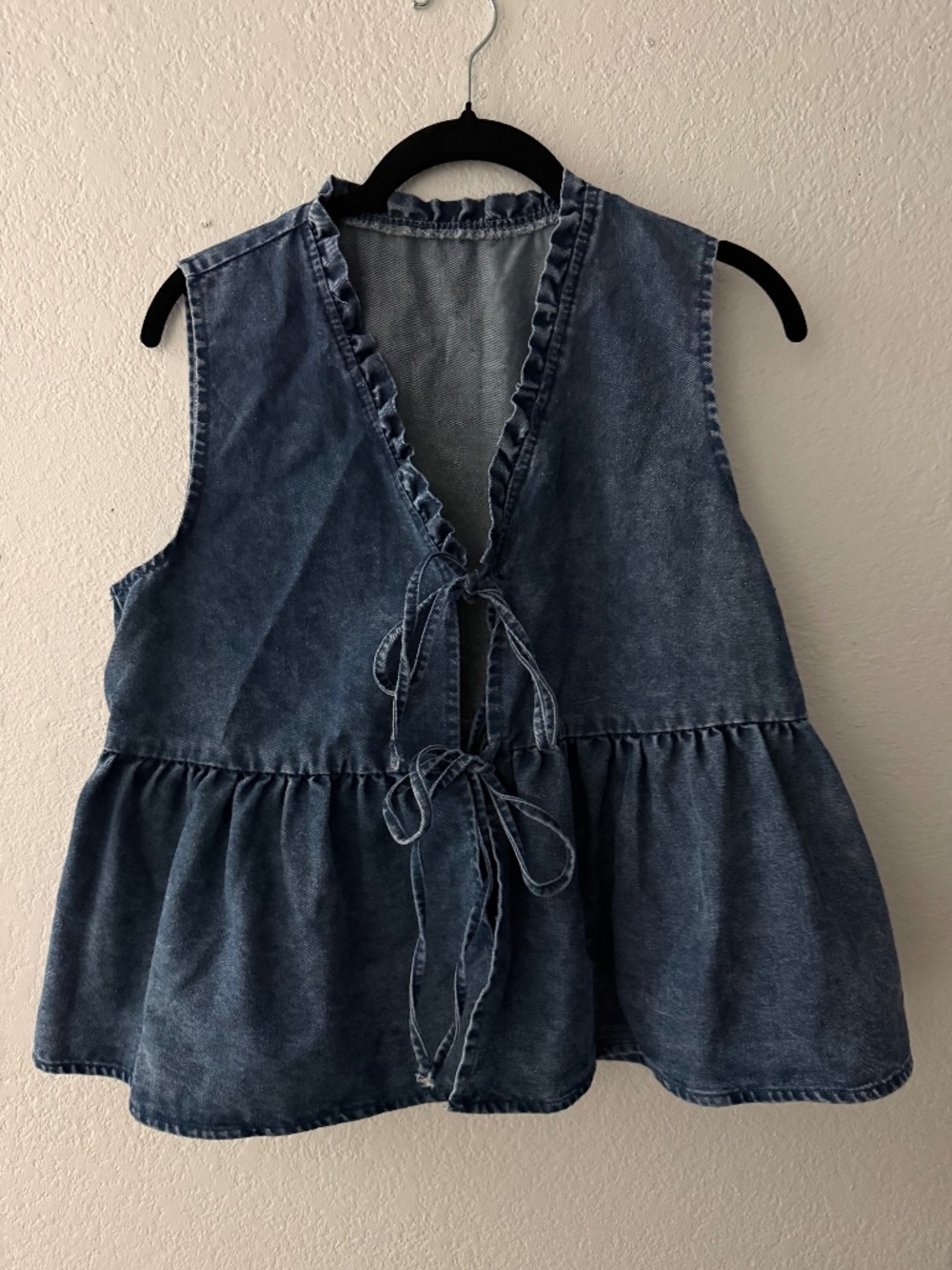 Denim tie up tank